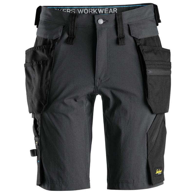 Snickers 6108 LiteWork, Detachable Holster Pockets Work Shorts Black, 31" Waist-Snickers 46