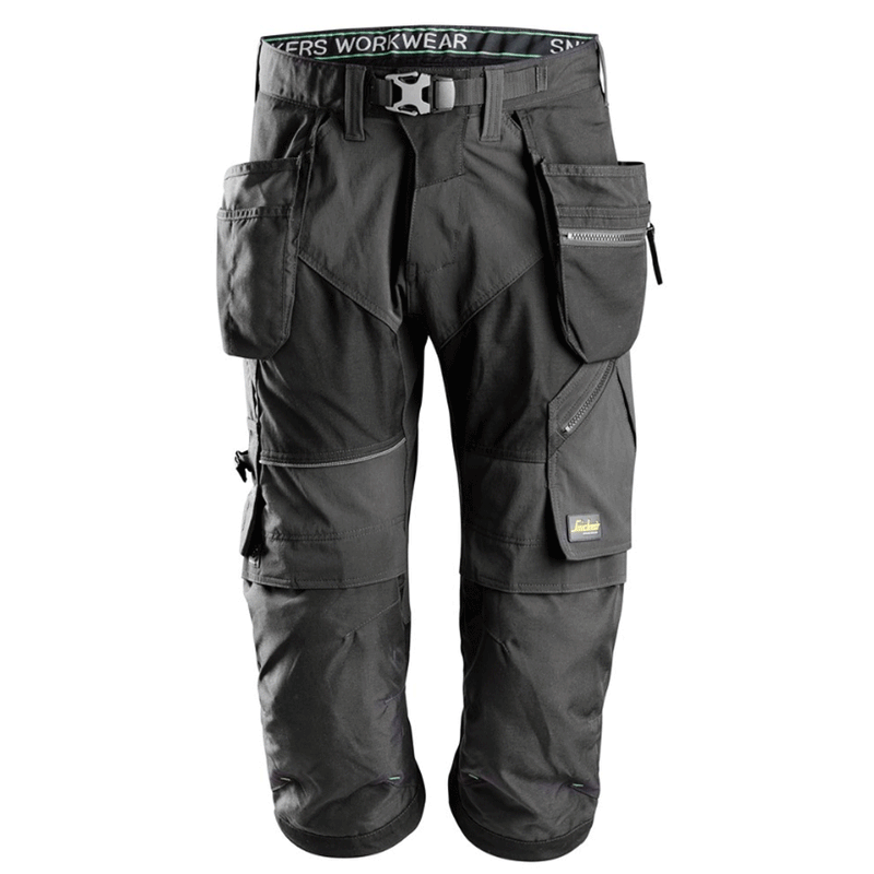 Snickers 6905 FlexiWork Holster Pocket Pirate Work Trousers Black, 39" Waist Short Leg-Snickers 112