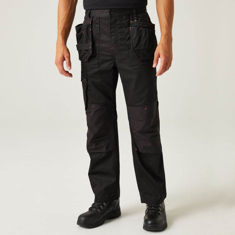 Regatta TRJ387 Incursion Holster Pocket Trousers Black 38" Waist / Long Leg
