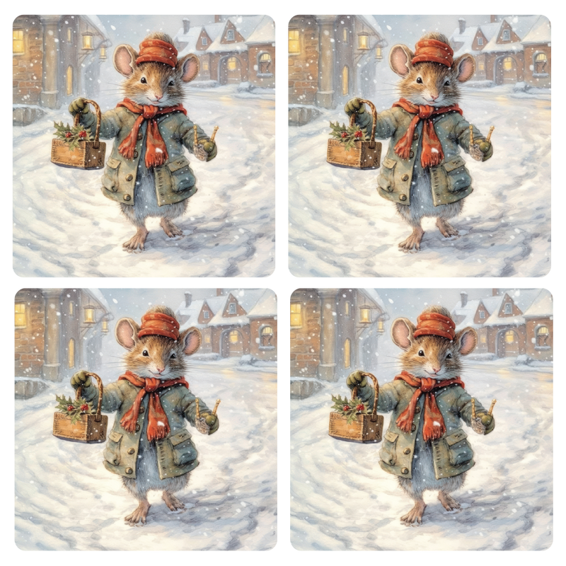 Traditional Mouse Coaster Set of 4