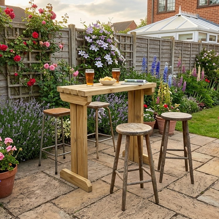 4ft Treated Wooden Bar