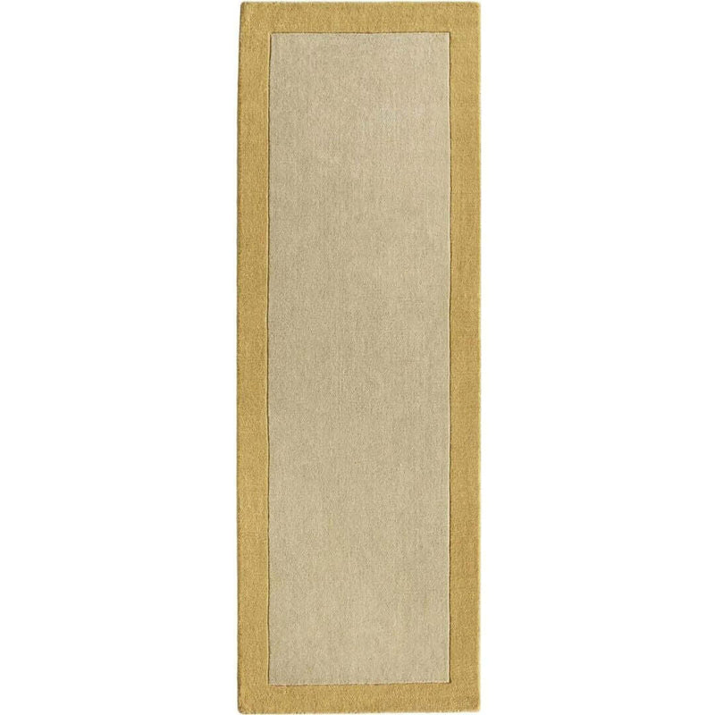 Bordered Yellow Wool Rug