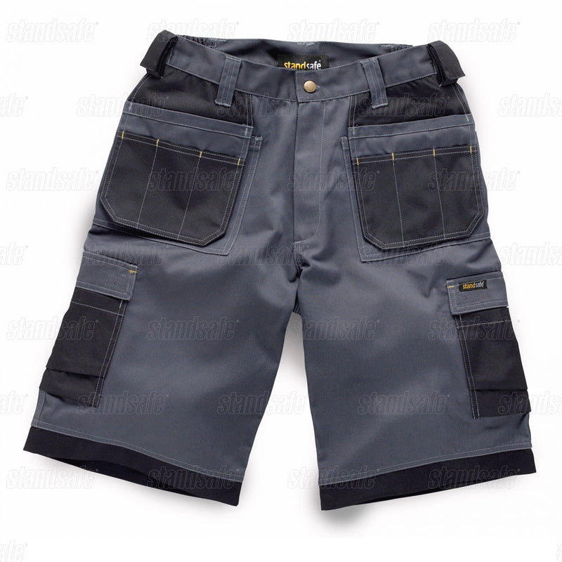 Standsafe WK020 Contrast Holster Pocket Work Shorts Grey 32" Waist