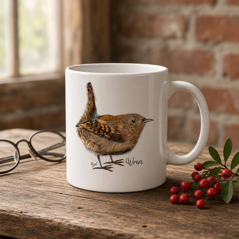 Sammy's Painted Wren Mug in a Gift Box