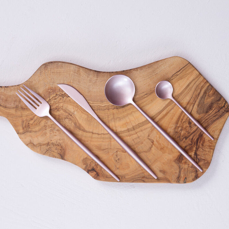 Avie 16 Piece Matte Pink Finish Cutlery Set