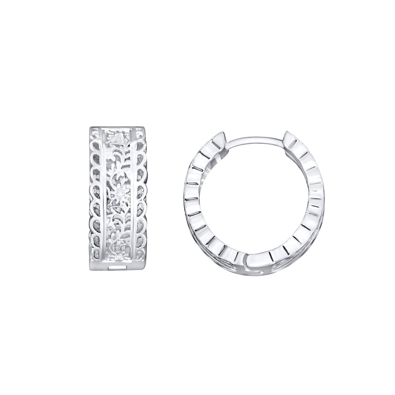 Laura Ashley Fashion Paisley Lace Hoop Earrings