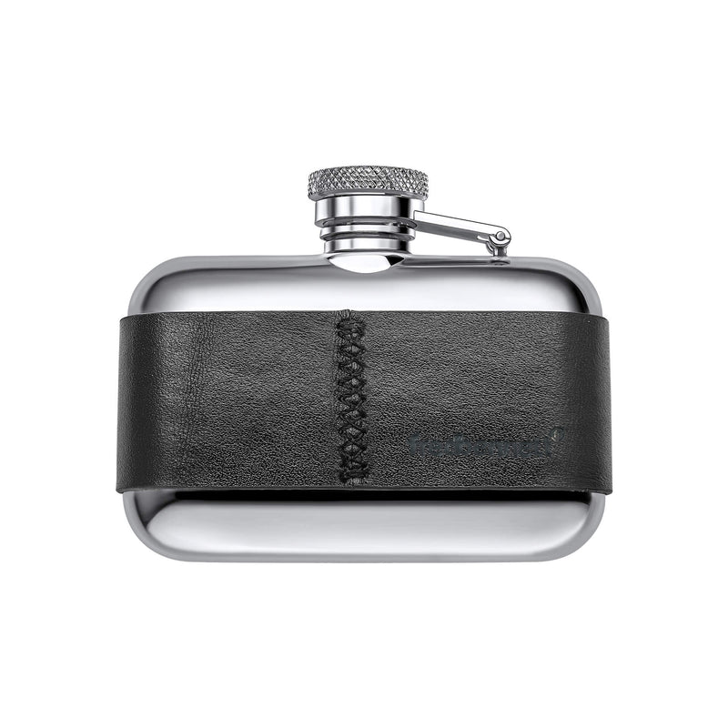 Fred Bennett Black Leather 3oz Hip Flask