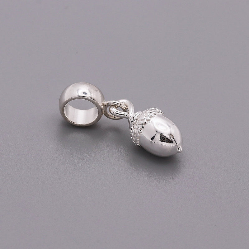 Acorn Silver Charm