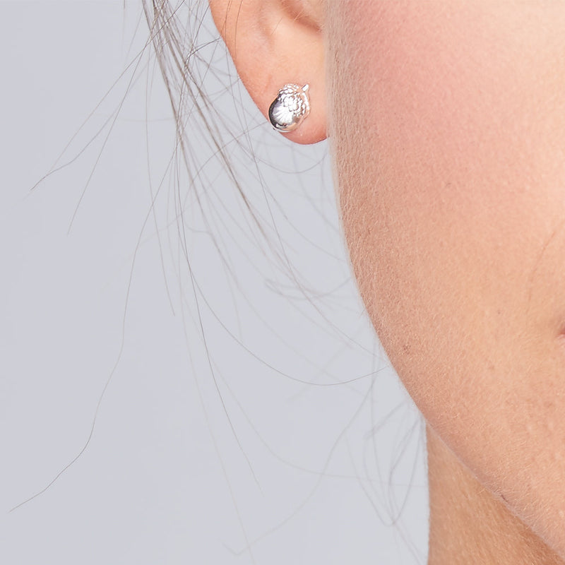 Acorn Silver Stud Earrings