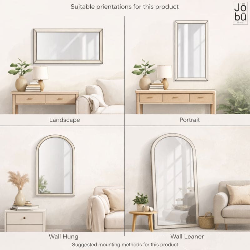 Aimi - Black Metal Rectangle Window Mirror - 95cm x 120cm.