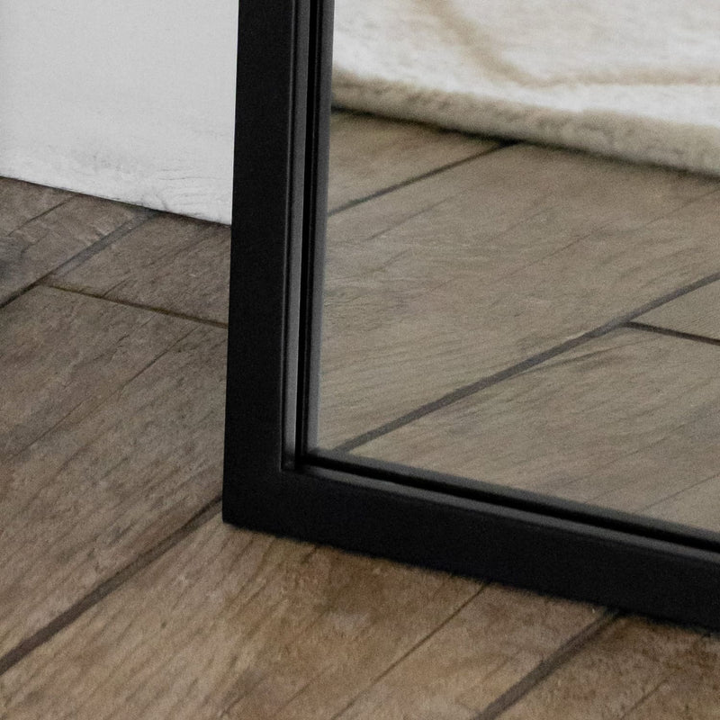 Akiko - Full Length Black Metal Arched Mirror - 180cm x 90cm