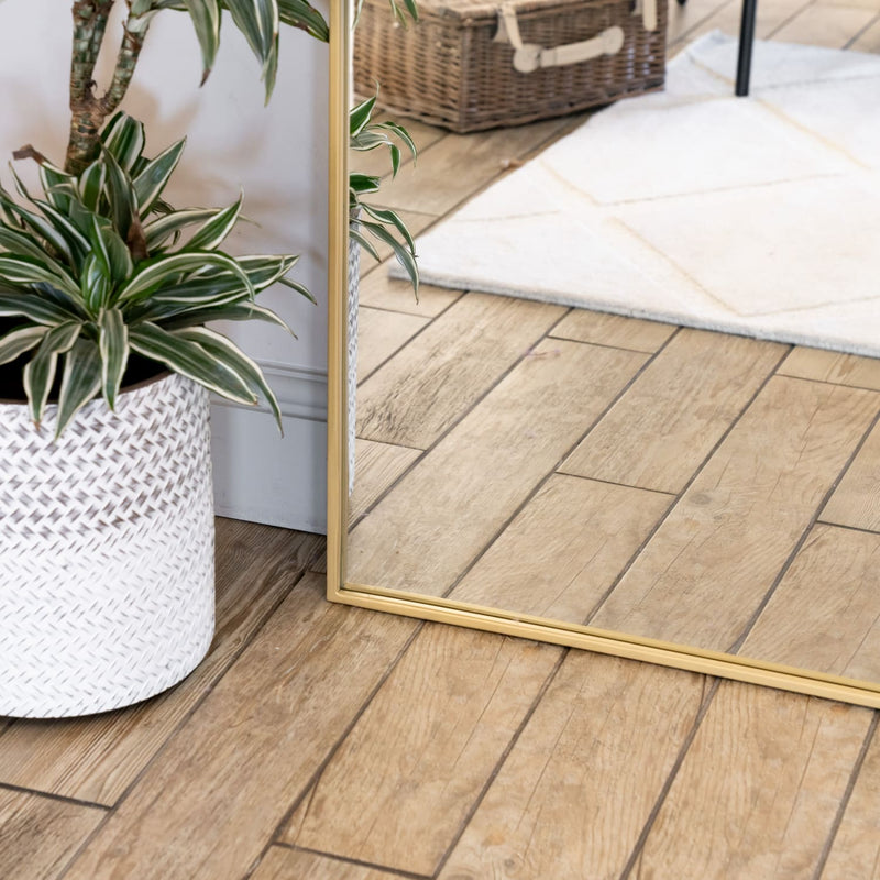 Akiko - Full Length Gold Metal Arched Mirror - 180cm x 105cm