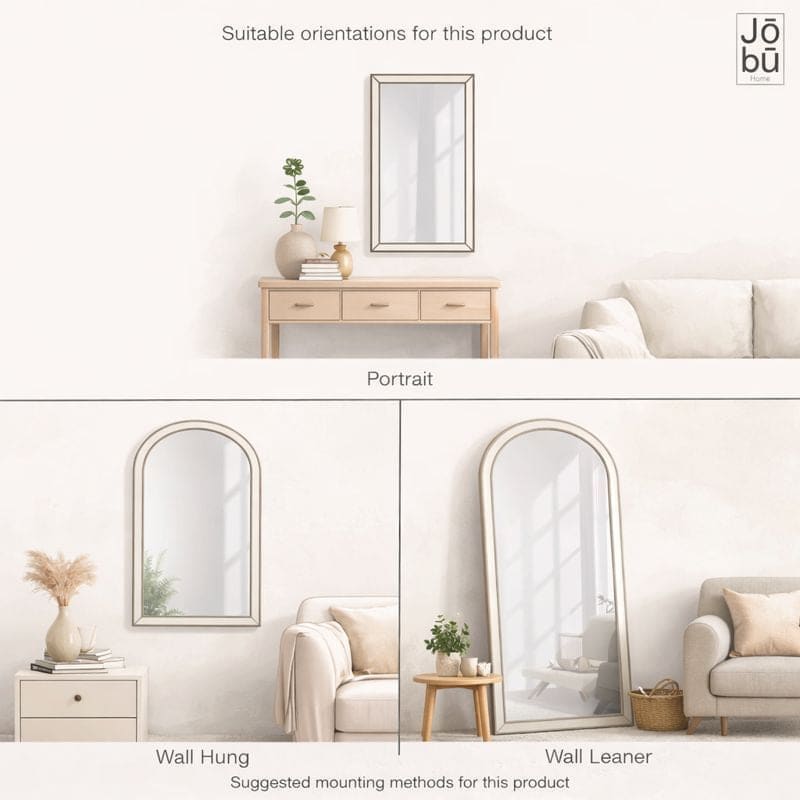 Akiko - Full Length Gold Metal Arched Mirror - 180cm x 90cm