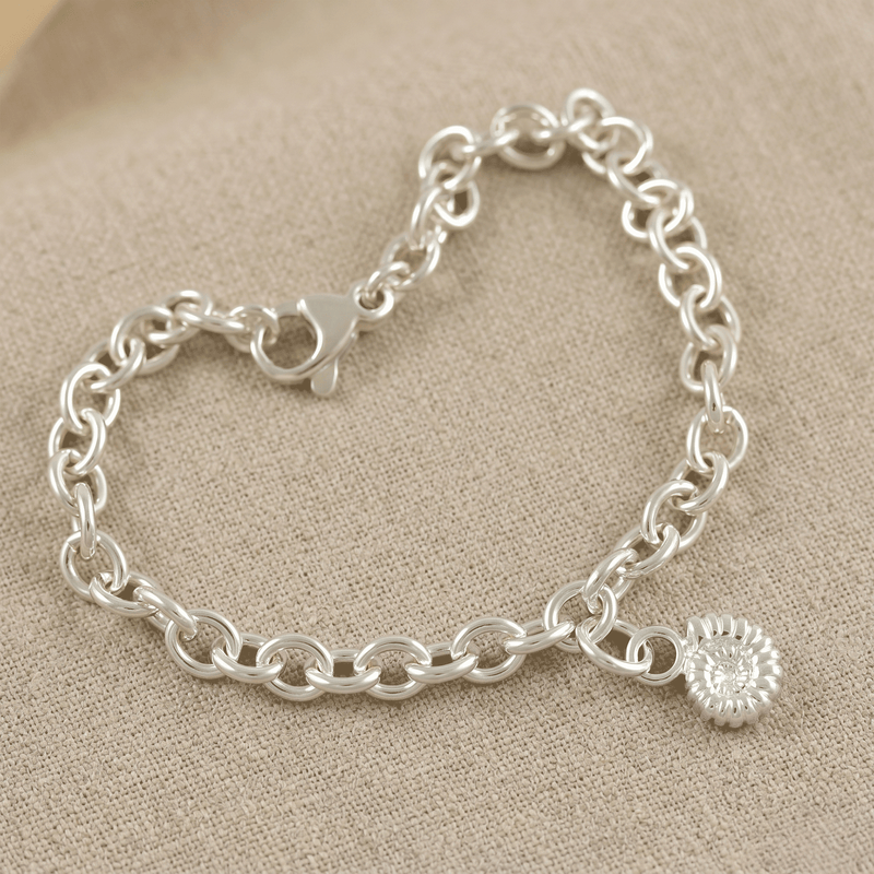 Ammonite Fossil Silver Charm