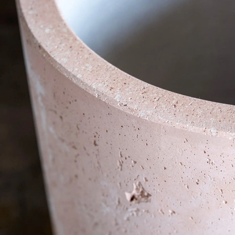Aurella | Blushstone – 30cm Medium Concrete Cylinder Planter – 13L Round Plant Pot