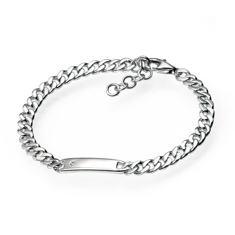 D For Diamond ID Bar Bracelet with Diamond-