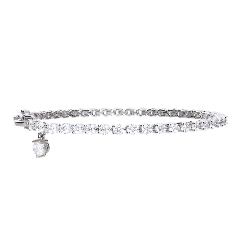 Diamonfire Small Zirconia Charm Tennis Bracelet