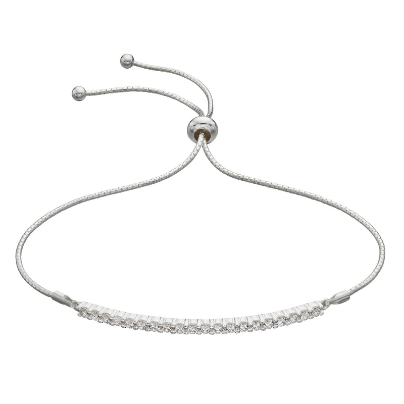 Beginnings Bar Toggle Bracelet with White Cubic Zirconia
