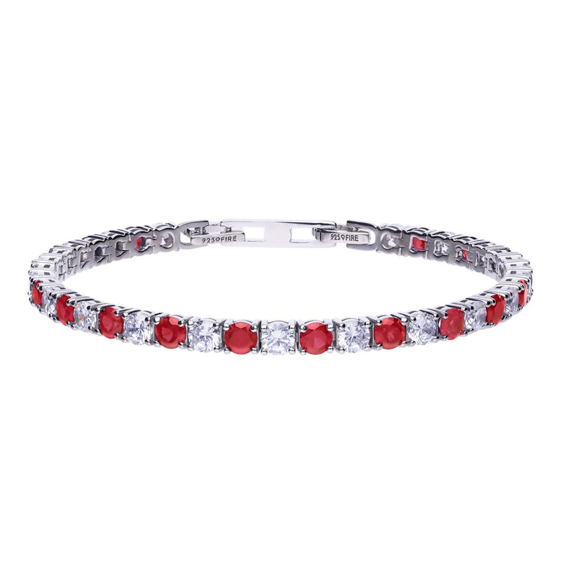 Diamonfire Two Tone Zirconia Tennis Bracelet