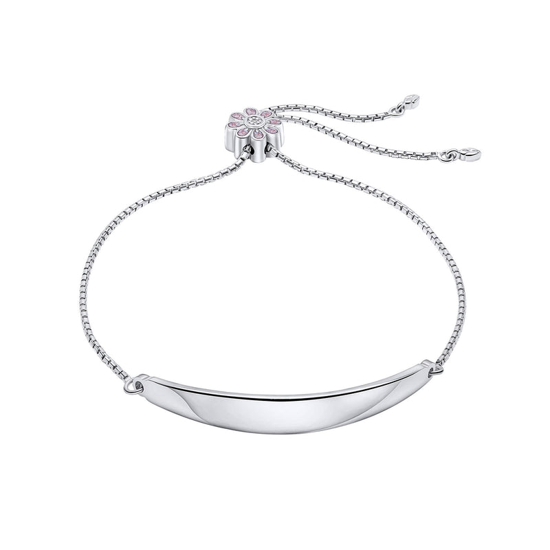 D For Diamond Pink Flower Toggle Bracelet with Diamond