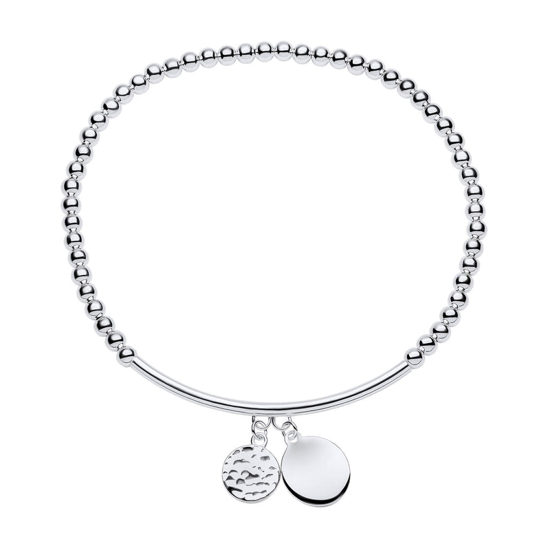 Beginnings Beaded Stretch Bracelet with Disc Charms