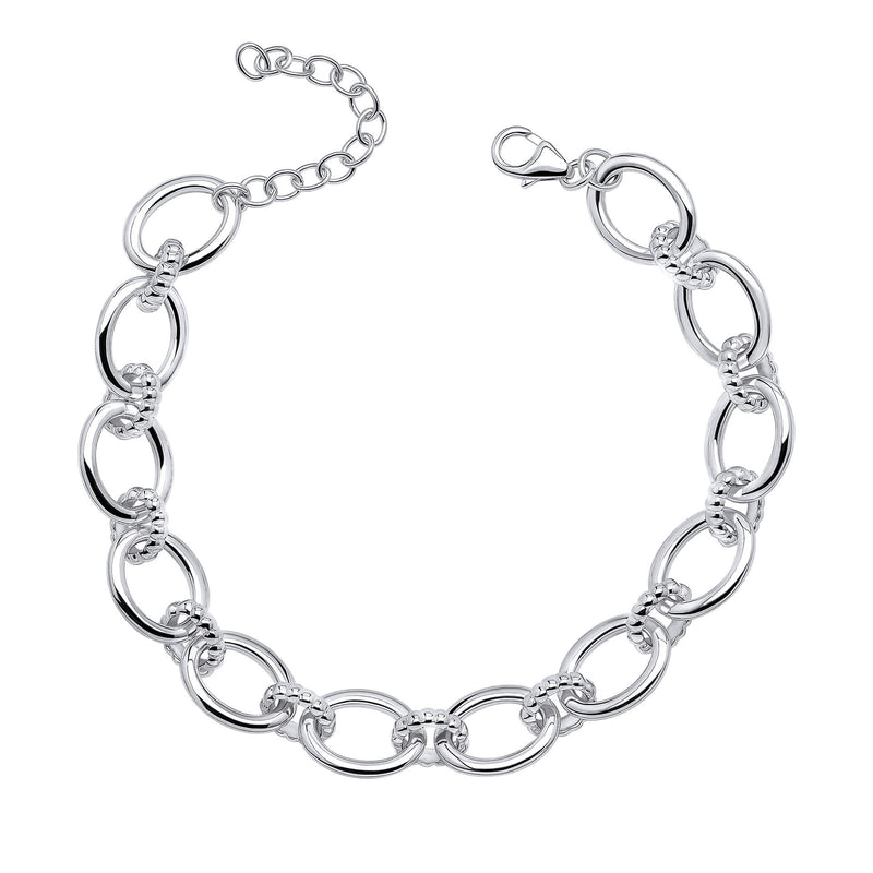 Beginnings Oval Link Bracelet with Textured Connection Links