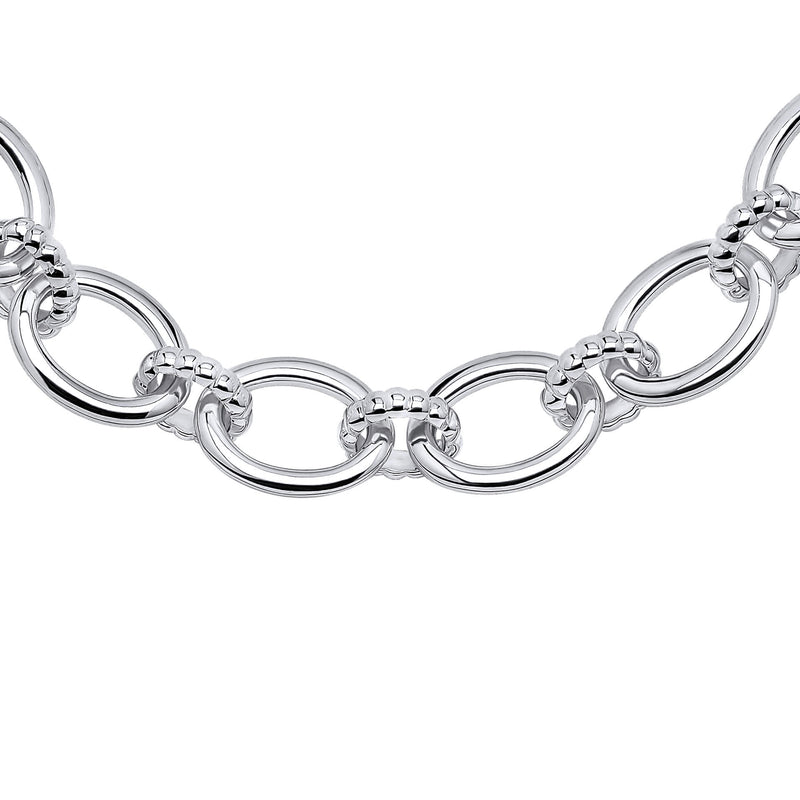 Beginnings Oval Link Bracelet with Textured Connection Links