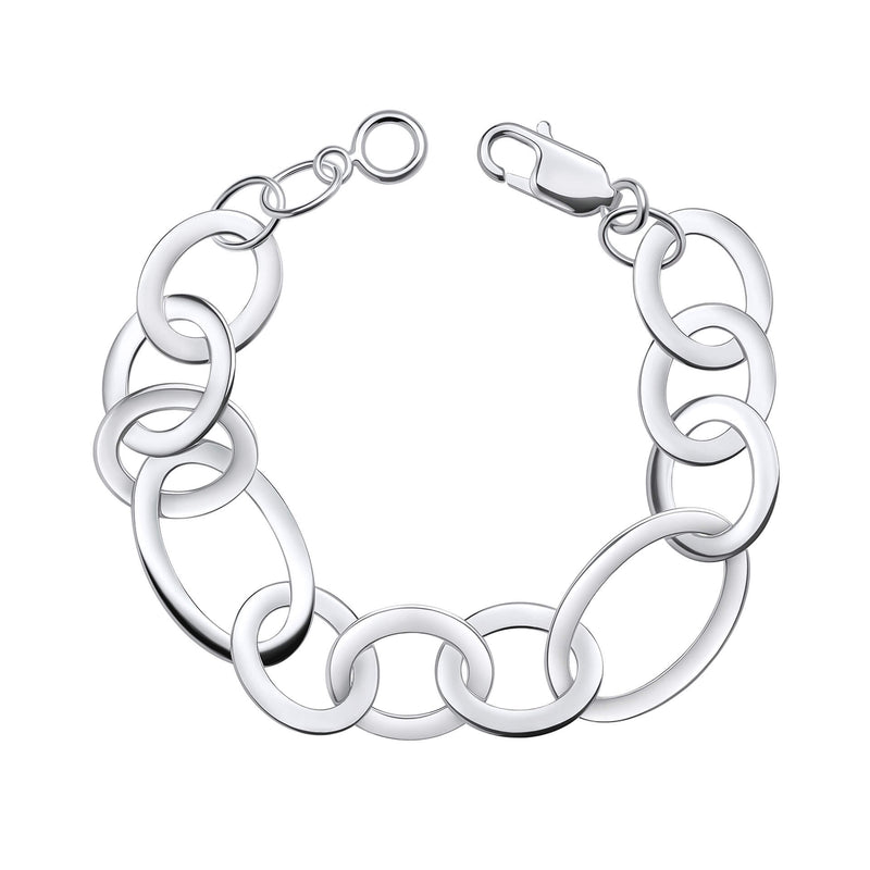 Beginnings Mixed Size Flat Oval Link Bracelet