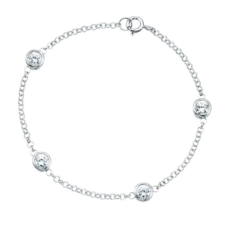 Beginnings Station Bracelet with Cubic Zirconia