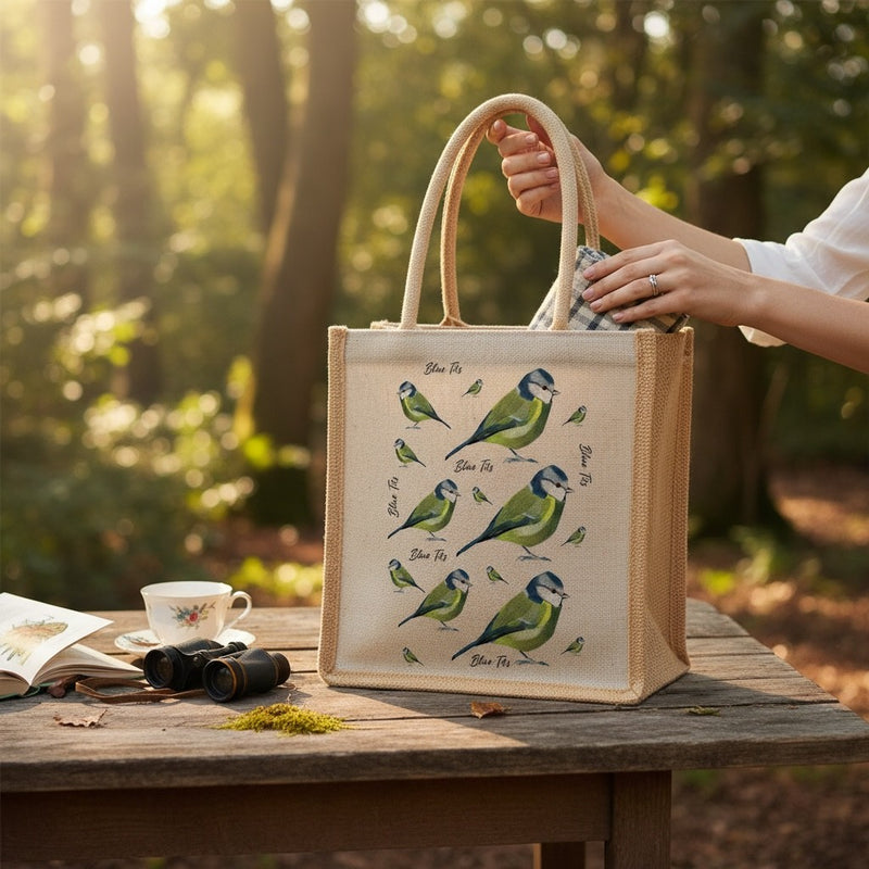 Blue Tit Jute Bag