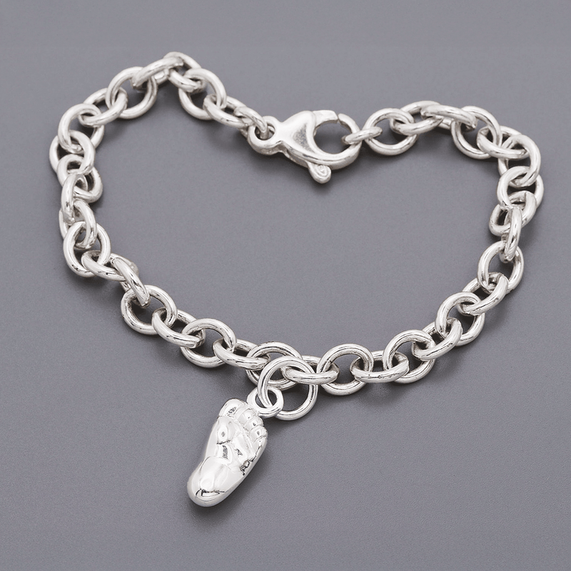New Baby Personalised Silver Charm