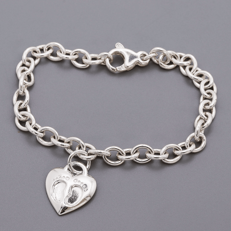 Baby Footsteps Personalised Silver Charm