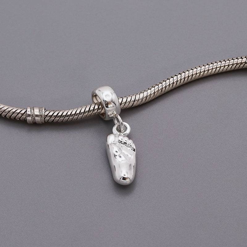 New Baby Personalised Silver Charm