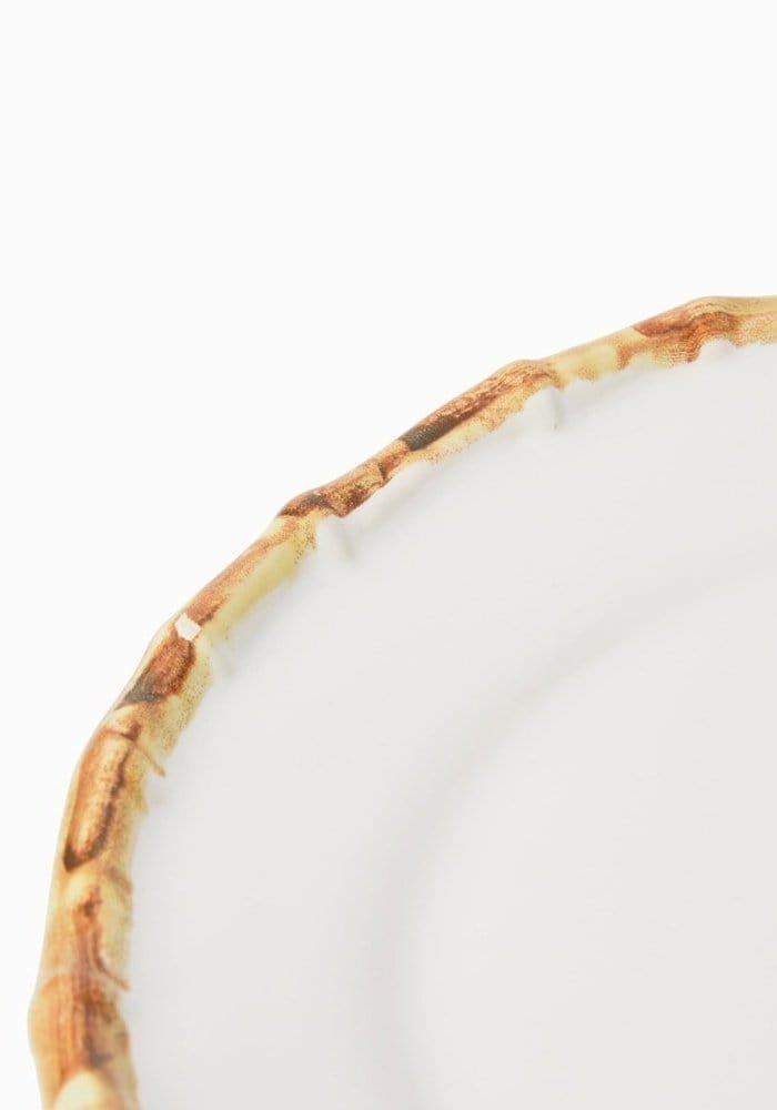 Bamboo Trim Dessert Plates - Set of 6