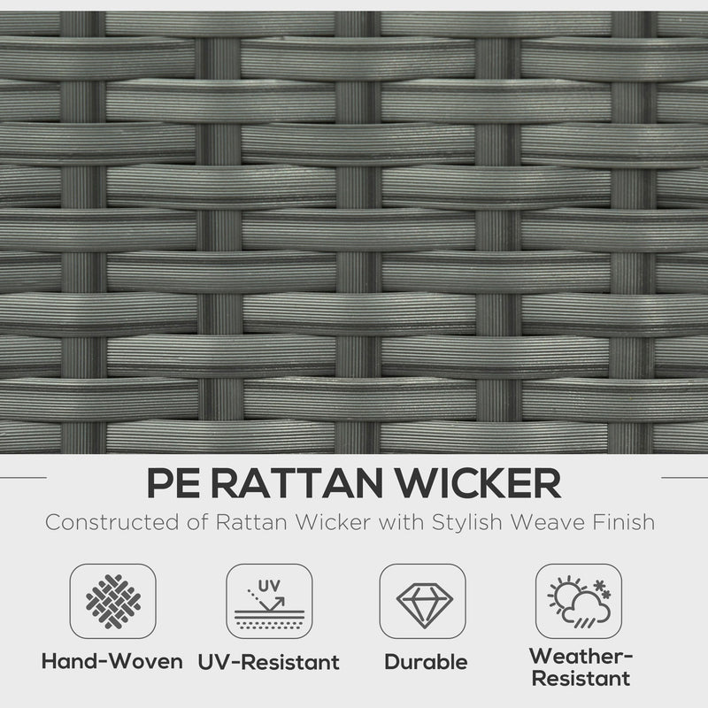 Outsunny Six-piece Outdoor Rattan Dining Set, with Reclining Armchairs - Grey