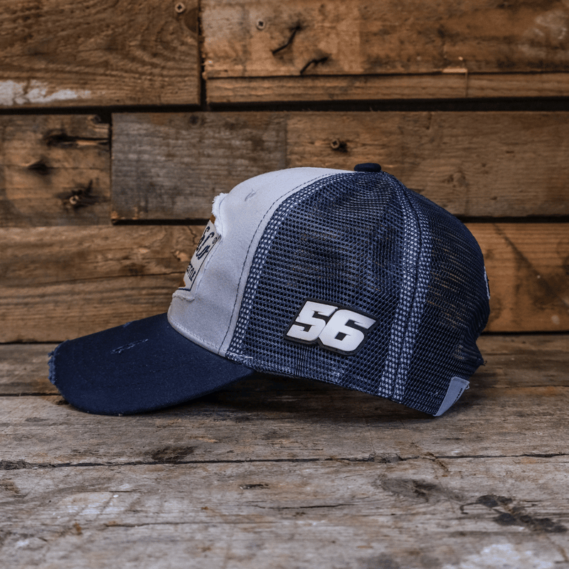 Navy Blue & White Diamond Trucker Hat