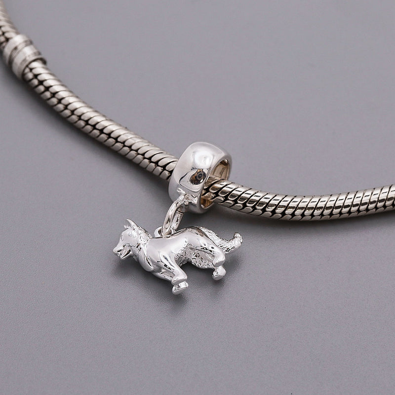 Border Collie Silver Dog Charm