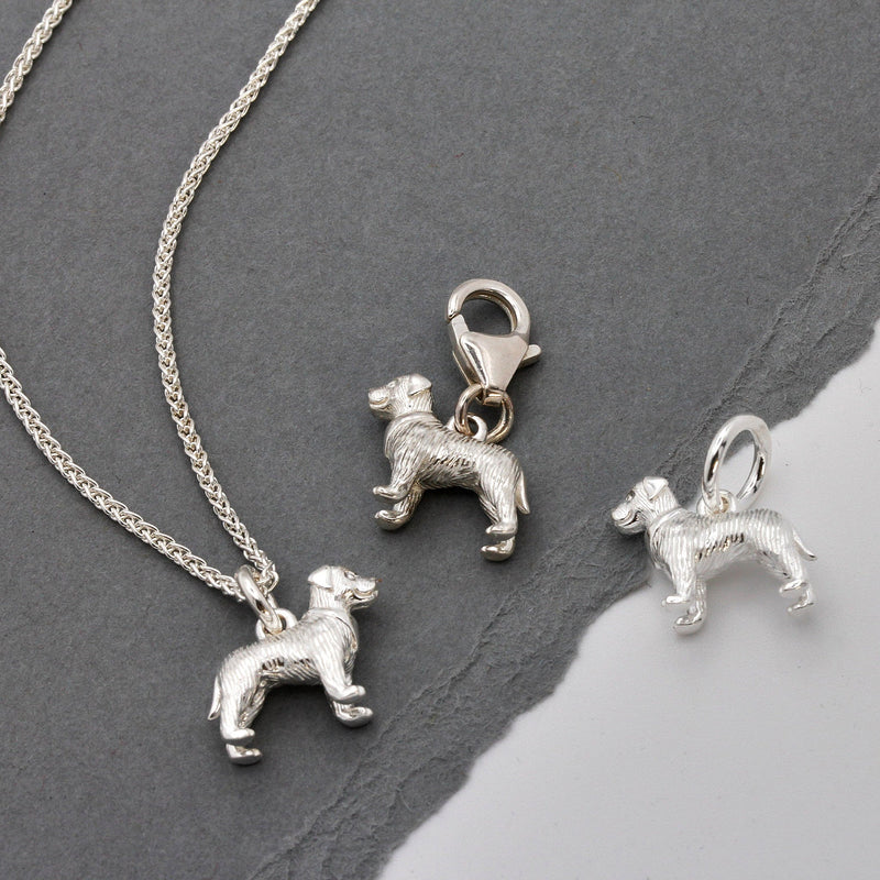 Border Terrier Silver Dog Charm