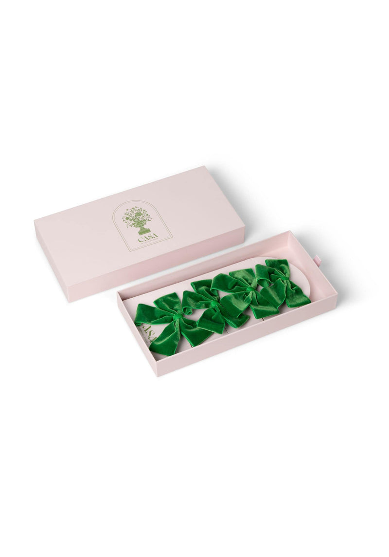 Forest Green Velvet Bow Collection