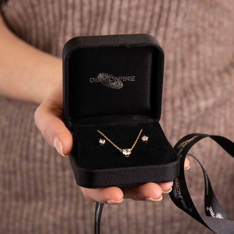 Diamonfire Four Claw Solitaire Necklace