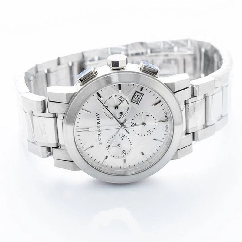 Burberry BU9750 The City Unisex Silver Chronograph Watch