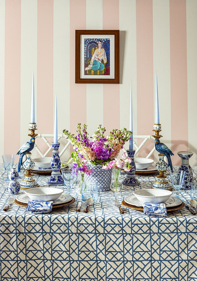 Blue Parrot Decorative Tall Candle Holder Pair 40cm