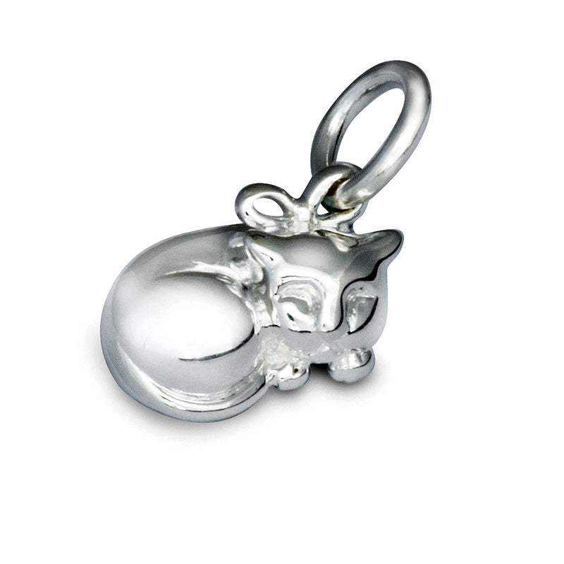 Cat Silver Charm