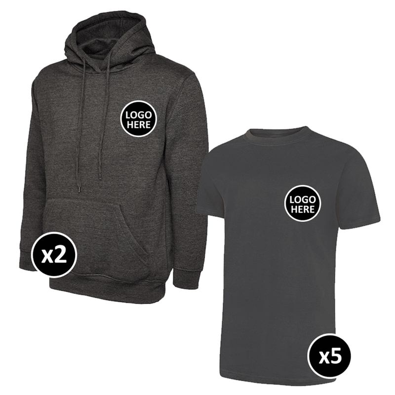 Uneek Hoodie & T-Shirts Bundle Inc Logo - 7 Items