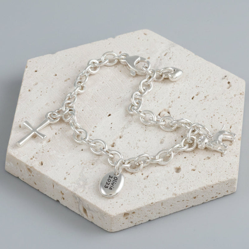 Pebble Personalised Silver Charm