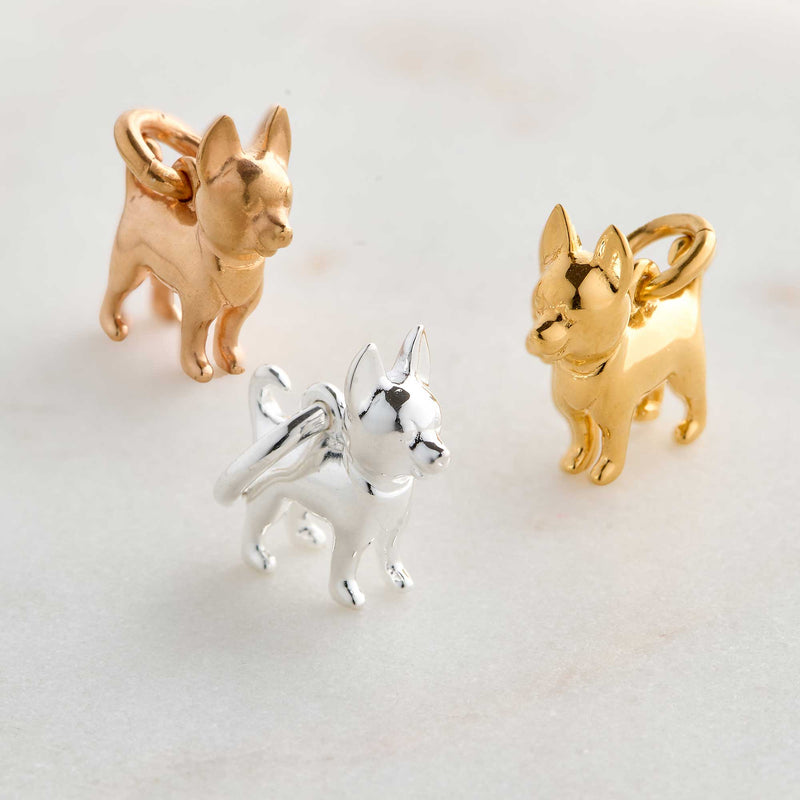 Chihuahua Silver Dog Charm