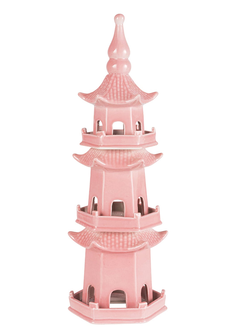 Chinoiserie Rose Pagoda in Blush Pink
