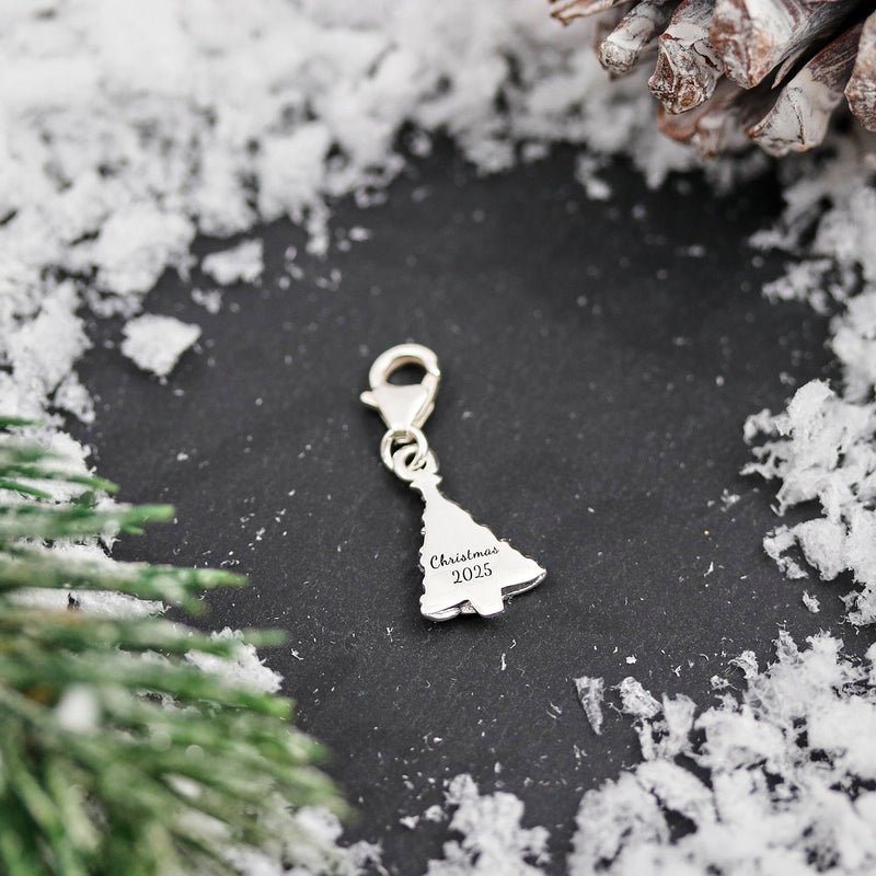 Christmas Tree Personalised Silver Charm