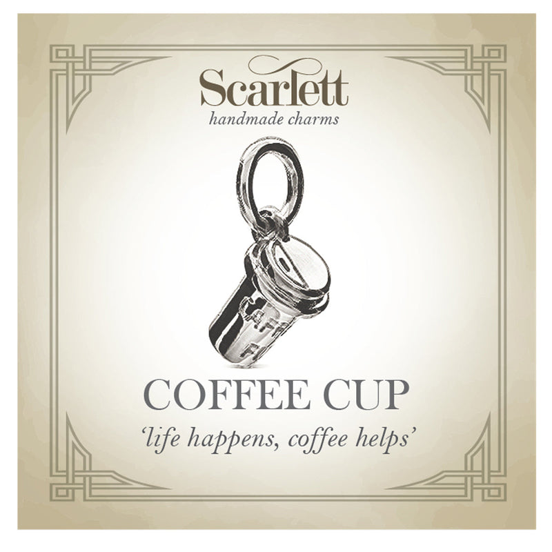 Coffee Cup Silver Charm