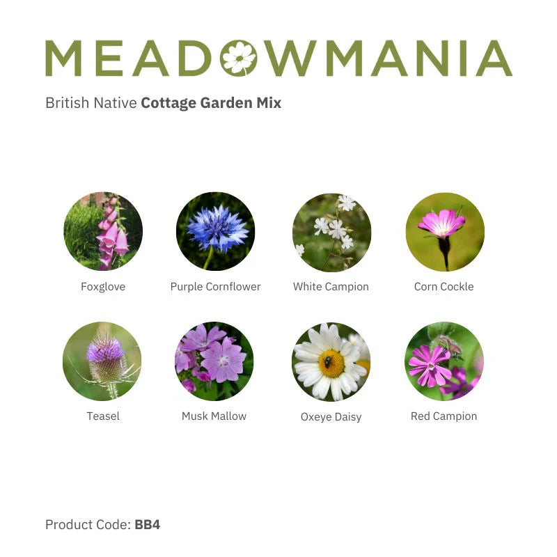 Meadowmania Cottage Garden Wildflower Seed Pouch